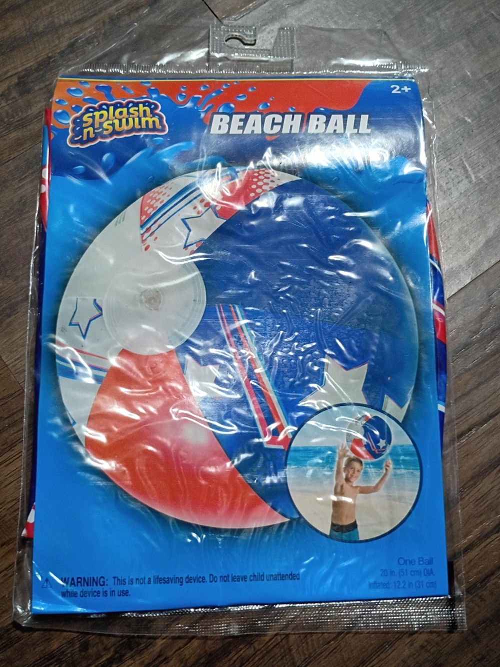 Blue & Red Patriotic Beach Ball 20 in